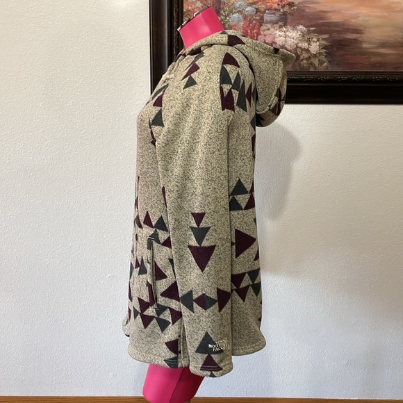 North Face Crescent Wrap Fleece Jacket Toggle Button Peyote Beige Aztec Sweater - Picture 4 of 14